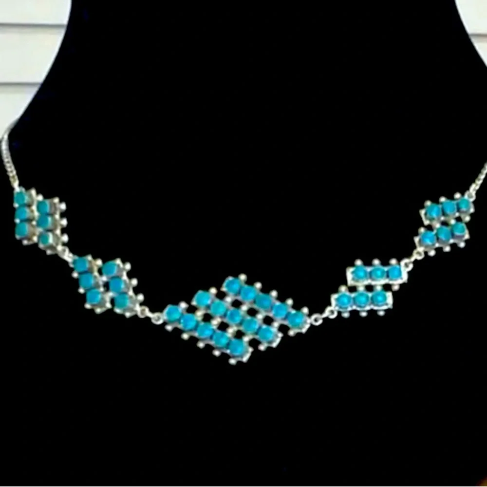 Vintage Sterling Turquoise Necklaxe - Picture 1 of 3